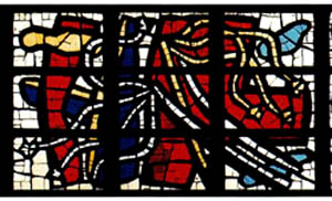 Confused and modern stained glass, the Flagellation by Fernand Leger