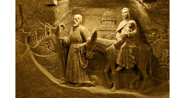 The flight into Egypt depicted in salt