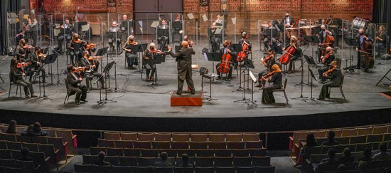 Fort Worth Symphony with masks and distancing