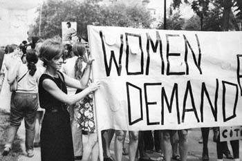 1960's and 70's Women's right activists noisily demand equality