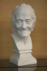 A bust of Voltaire