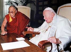 John Paul II with a heathen Buddhist