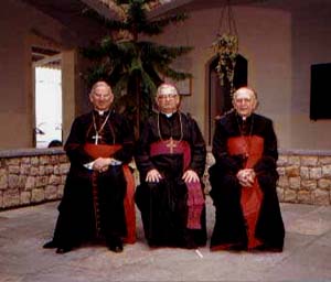 Cardnial Royos, Bishop Licinio Rangel, and Cardinal Eugenio Sales