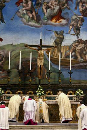 Benedict XVI says the Novus Ordo mass at the Sistine Chapel