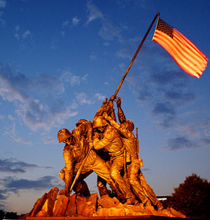 Statue commemorating the soldiers at Iwo Jima