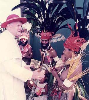 JP II meets with semi nude native women