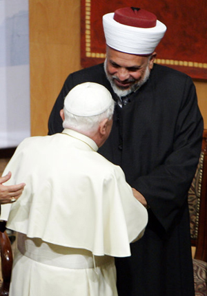 Benedict with the mufti chief of Islam