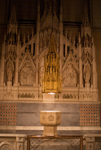 Traditional baptismal font in st Patrick's cathedral, New York