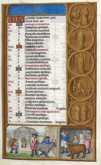 october calendar saints