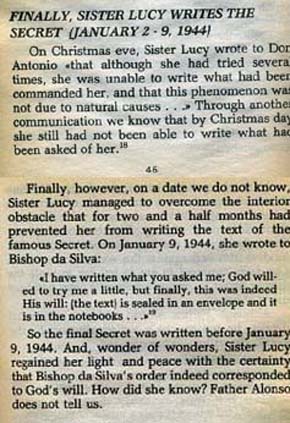 text from 'the whole truth about Fatima the Third Secret'