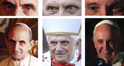 Evil gazes of Popes