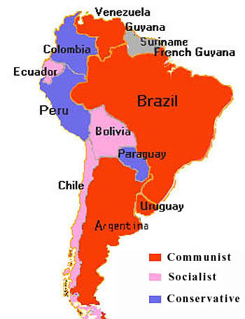 Political map of South America