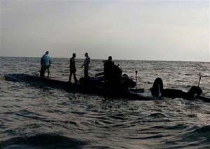A homemade submarine for drug trafficking