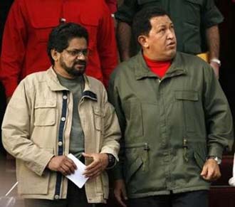 Hugo Chavez receives Ivan Marques, commander of the FARC