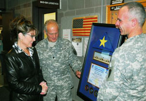 Gov. Palin supporting the US military