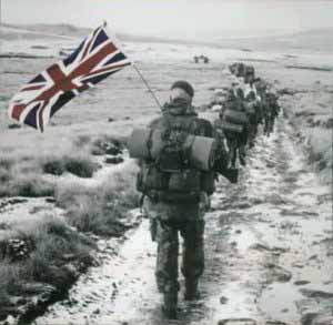 British troops in the Falklands war