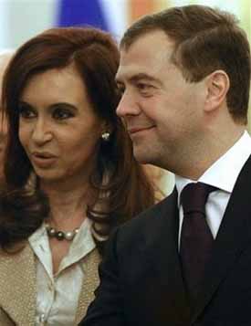 Argentine President Cristina Kirchner and Russian president Medvedev