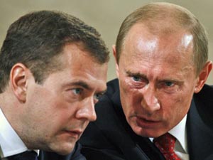 Putin bossing Medvedev