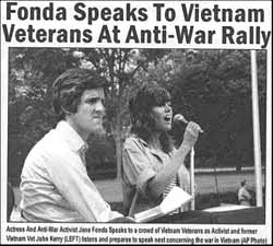 Jane Fonda and Kerry at an anti Vietnam War Rally