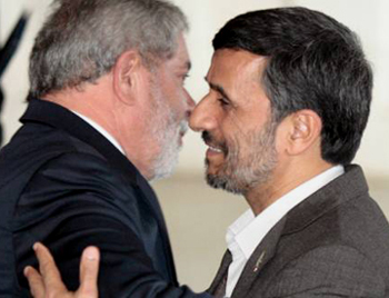 Ahmadinejad warmly greeted by Lula