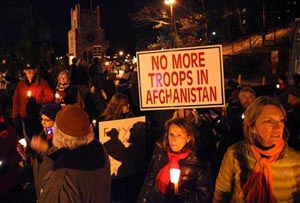 American Left protests against the war in Afghanistan