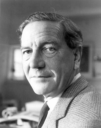 A black and white photograph of Kim Philby