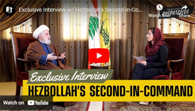 Rania Khalek with sheikh Naim Qassem