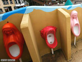 Blasphemous outdoor urinals in communist China