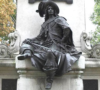 A statue in Paris of D'Artagnan
