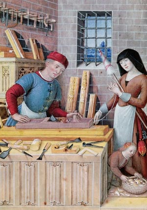 a carpenter's shop in the middle ages guild