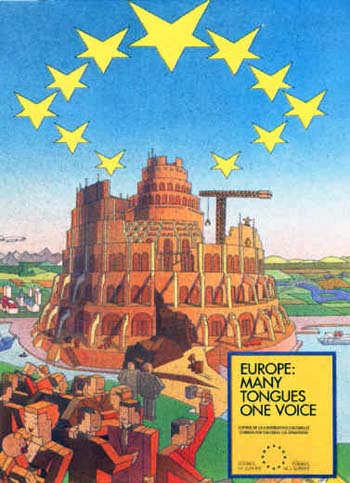 The European Union depicted as the tower of babel