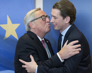 Sebastian Kurz with Jean Claude Juncker