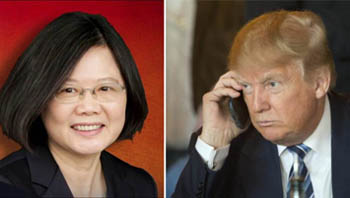 rump received phone call from Taiwan