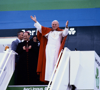 John Paul II arrives in Ireland