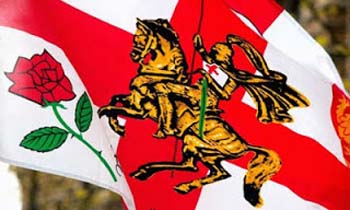 A flag bearing St. George