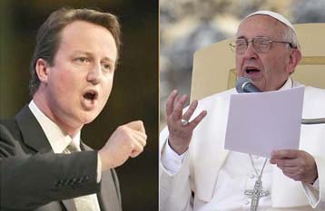 Pope Francis and British Prime Minister Cameron