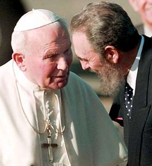 John Paul II visits with Fidel Castro