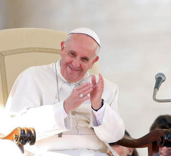 Pope Francis applauds