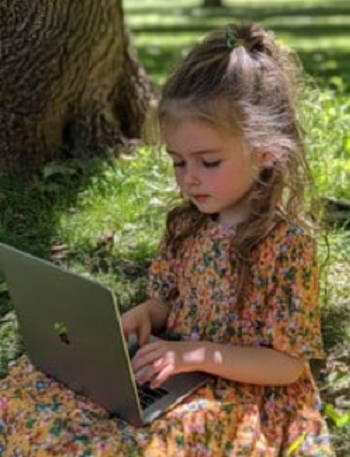 Child with laptop