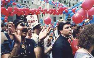 Priests in a gay parade near St. Patrick's Cathedral