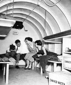 An american family prepares an undergound survival bunker during the cold war
