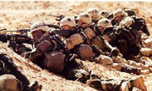 American soldiers face guerilla desert warfare