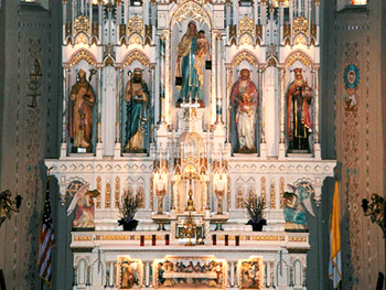 Altar of the St Mary of Mount Carmel Church in Fancher, Wisconsin