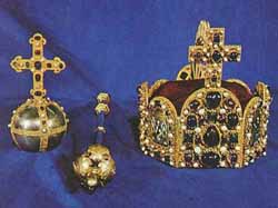 The orb, scepter and crown of the Holy Roman Empire