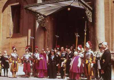 A photograph of the Vatican receiving Sovereign Elizabeth II