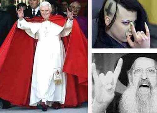Symbol of Satan made by the Pope, a rabbi and a punk