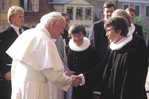 John Paul II geeting Protestant women bishops