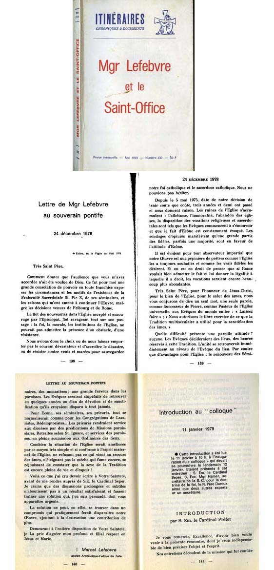 A French reproduction of Lefebvre's letter proposing to merge with Rome