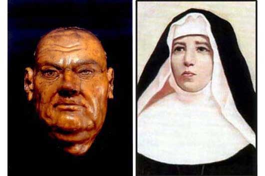 The face of Luther contrasted with the face of Sister Maria Serafini