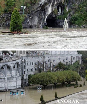 photos of flooded Lourdes